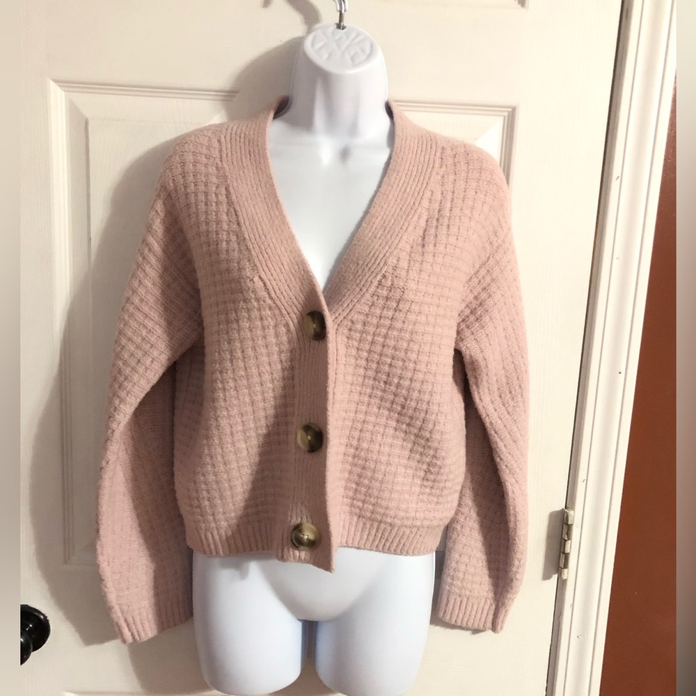 Universal Thread Cozy Knit Button-Up Sweater Rose… - image 2